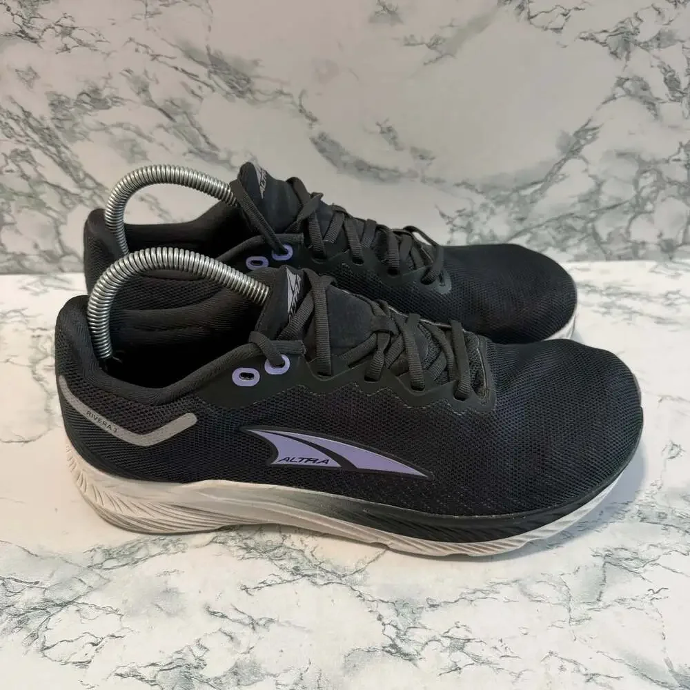 Altra Women 9.5 Rivera 3 Shoe Running Athletic Sneaker Black Wide Toe Box Active